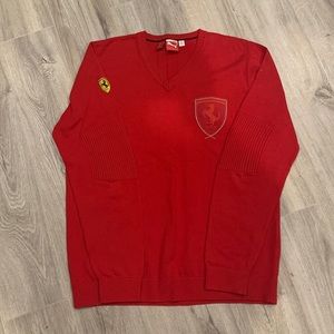 Men’s PUMA x Ferrari Red Knit Lightweight Sweater